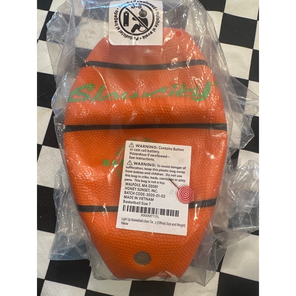 GlowCity Light Up Basketball Official Size 7 Orange Green LED Night Play New